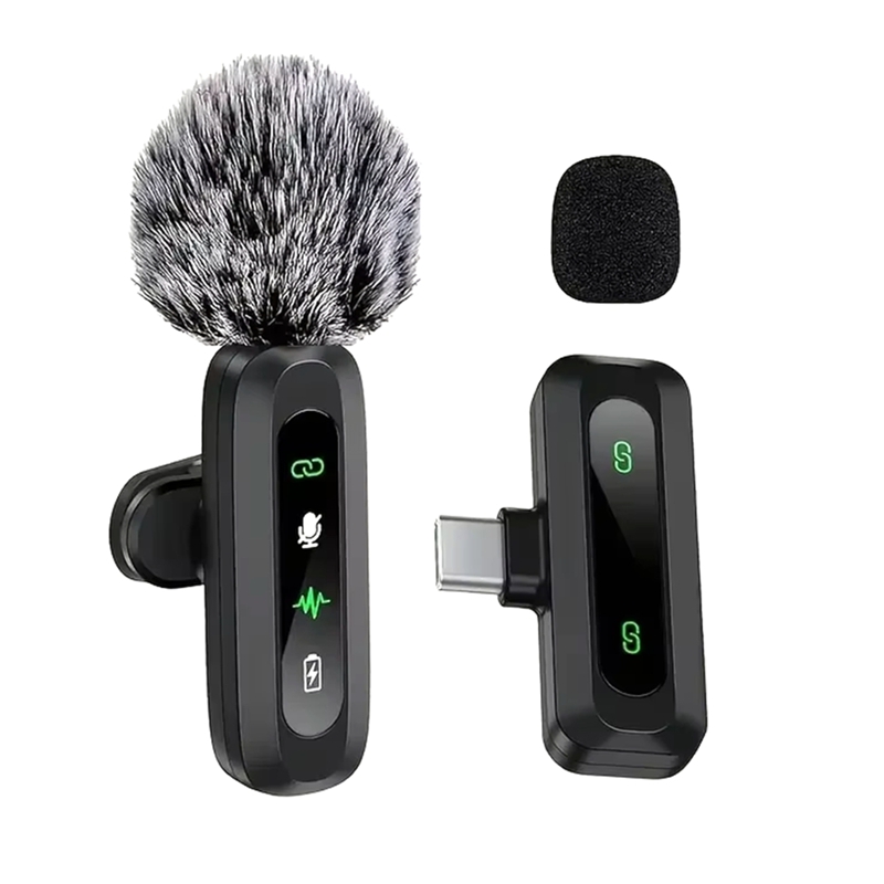 Microfono da bavero wireless 3CGRO-J3 Connettore USB tipo C Microfono con cancellazione del rumore per lo streaming Modello polare unidirezionale