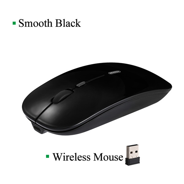 Anmck Draadloze Muis Computer Bluetooth Muis Stille Pc Mause Oplaadbare Ergonomische Muis 2.4Ghz Usb Optische Muizen Voor Laptop Pc: 2.4G Smooth Black