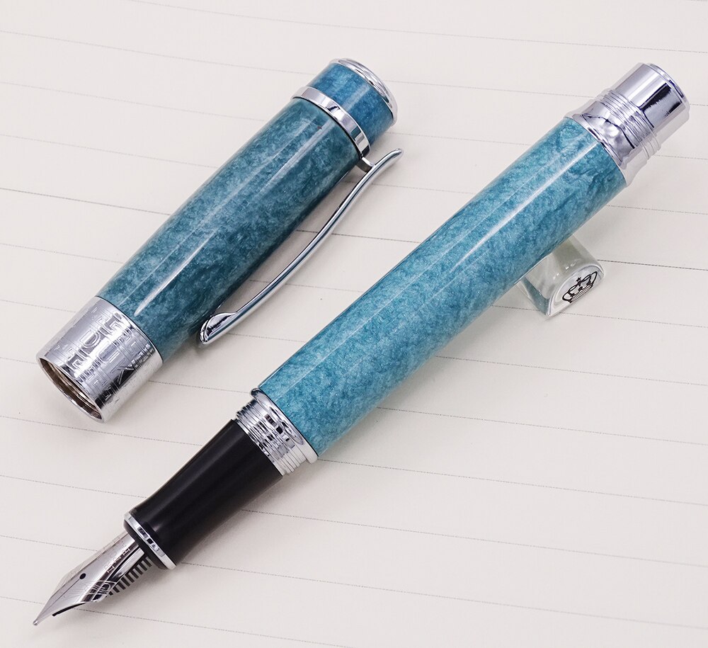 Duke 932 Turquoise Fountain Pen Buckingham Palace Noble Lacquer Pen Iridium Medium Nib Business Office Home Supplies