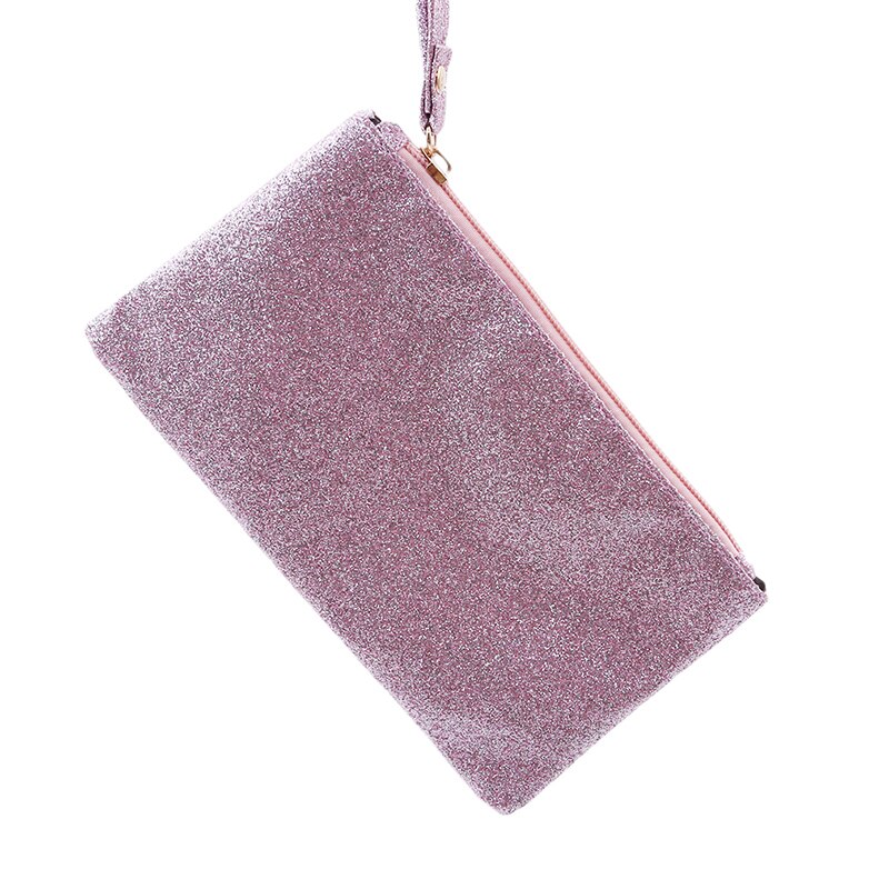 Glitter lommebok lommebok barn jente veske fest glidelås clutch bag øretelefon pakke liten veske: Rosa