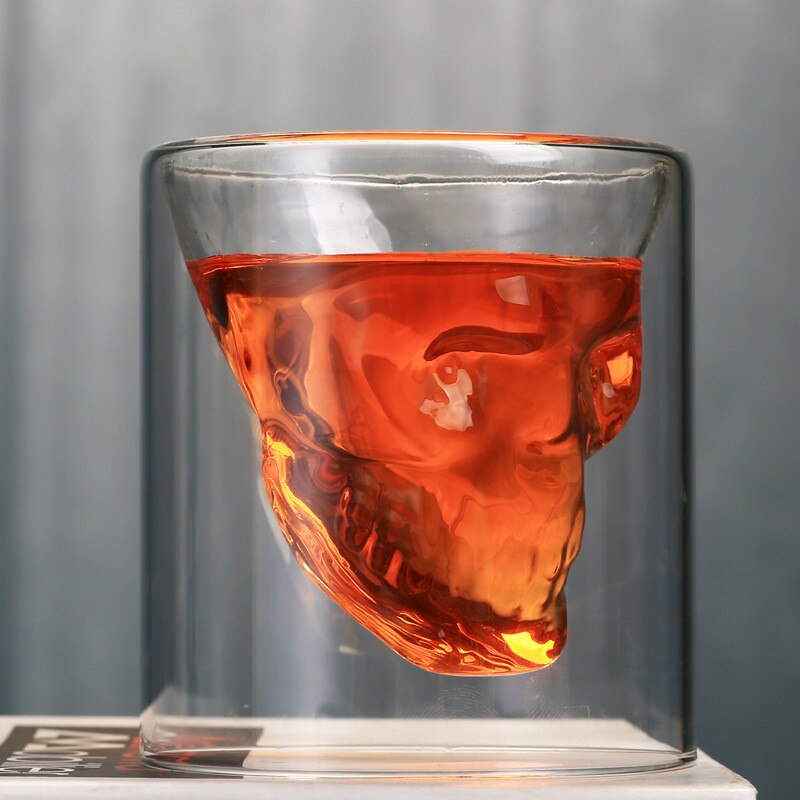 Schedel Schedel Glas Wijn Drinken Glas Crystal Skull Bierglas Persoonlijkheid Bar Creatieve Dubbele Transparante Koffie Glas