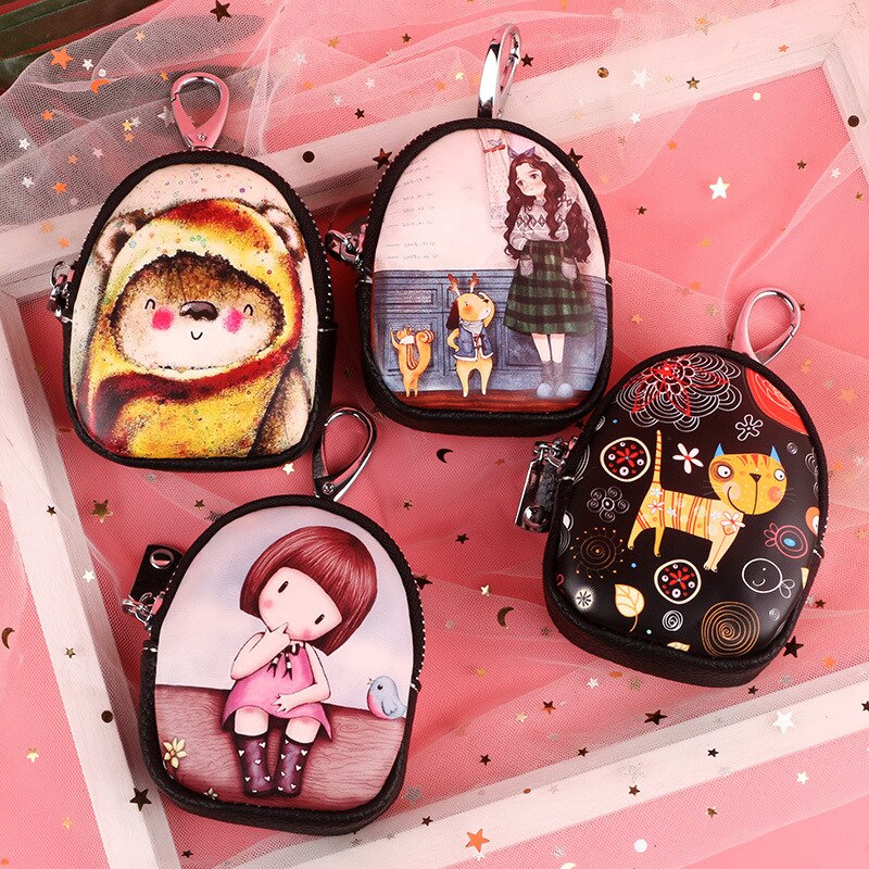 Car Key Bag Change Hand Bag Pendant Wallet Graffiti Painting Bag Key Holder Porta Chaves Purse Sleutelhouder Bag