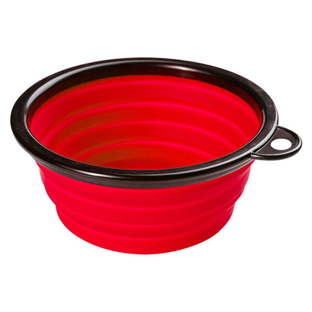 1 Uds 6 color plegable borde negro y el gato recipiente para mascotas beber tazón alimentación tazón de plástico al aire libre viajes colgar para comida: Red