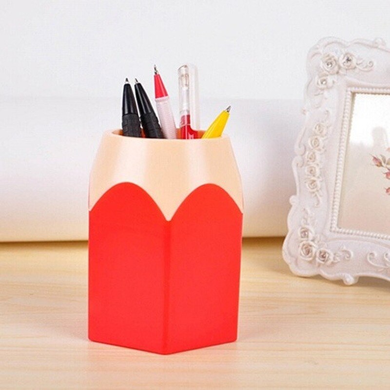 Creatieve Pen Vaas Potlood Pot Make-Up Borstel Houder Briefpapier Bureau Netjes Plastic Desk Organizer Container School Kantoorbenodigdheden