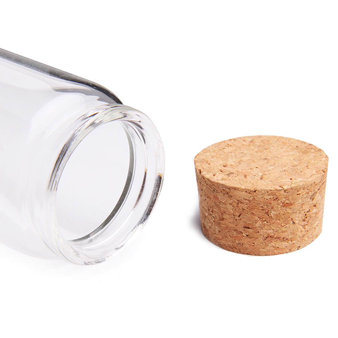 5 st 47*90mm 100ml glasflaska önskar flaska tom provförvaringsburk med korkpropp - transparent