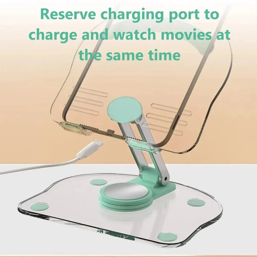 Transparante roterende standaard Acrylplaat Desktop Mobiele telefoon Tablet Universele live opvouwbare aanpassing Computersteunstandaard