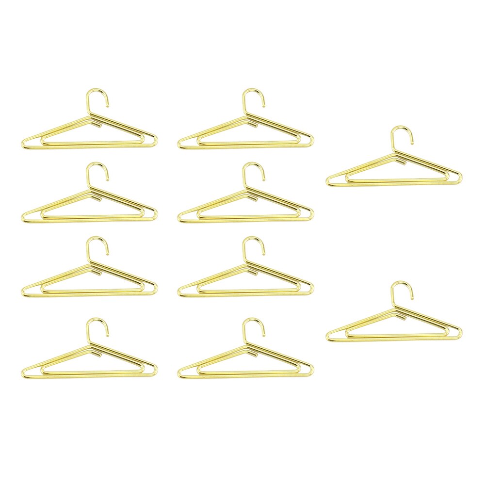 20pcs Coat Hanger Shaped Clips Lovely Paper Clips (Golden)