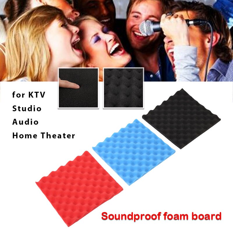 1 piece soundproof foam sound-absorbing tile foam sticker stop sound classroom polyurethane club studio KTV soundproof black red