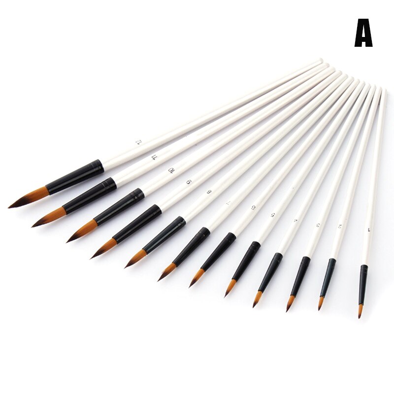 12pcs Artist Paint Brushes Set Acrylic Oil Watercolour Painting Craft Art Kit C44: 12pc Point A