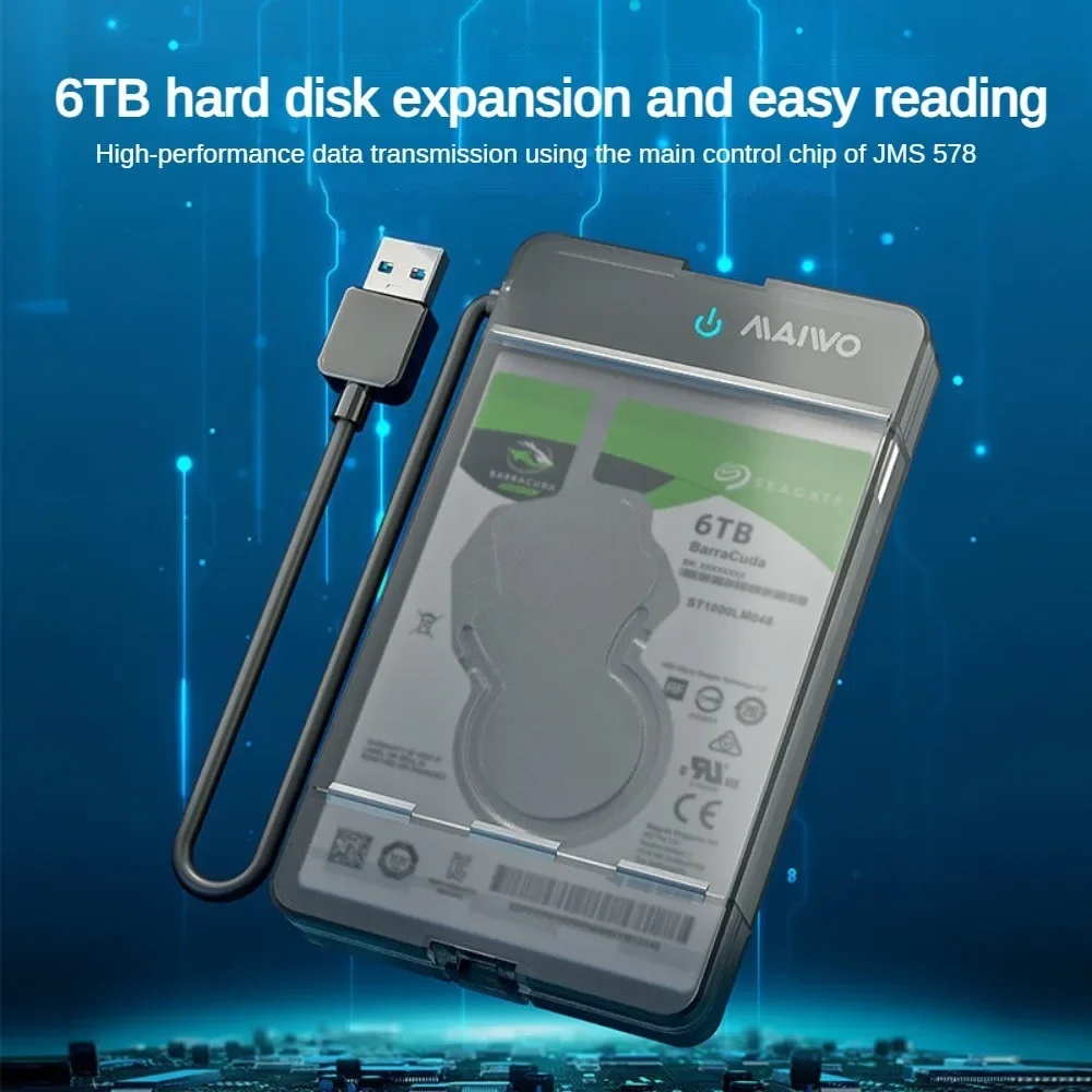 MAIWO 2.5'' HDD Enclosure SATA to USB3.0 External Hard Drive Case 5Gbps HDD SSD Hard Drive Enclosure Support UASP for PC Laptop