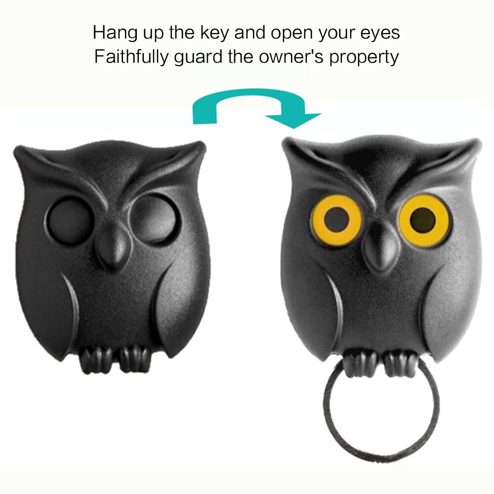 1PCS Night Owl Black White Brown Magnetic Wall Key Holder Magnets Keep Keychains Key Hanger Hook Hanging Key It Will Open Eyes
