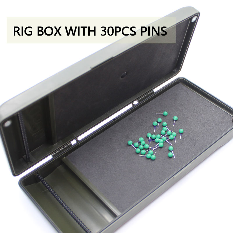 Carp Fishing Terminal Tackle Box With Rig Stop Pins For Ronnie Rig Storage Box Black Feeder Fishing Accessories Rig Case: Default Title