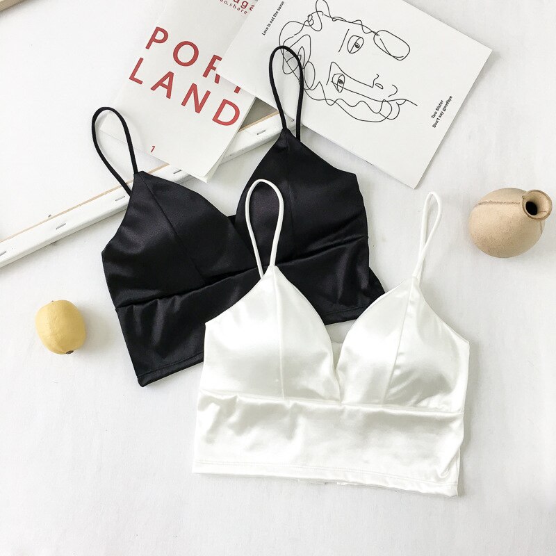 Deportes sujetador sujetadores push-up lencería Sexy parte superior inalámbrico Top Bra Sexy mujeres Sexy correa de seda suave paso pijama