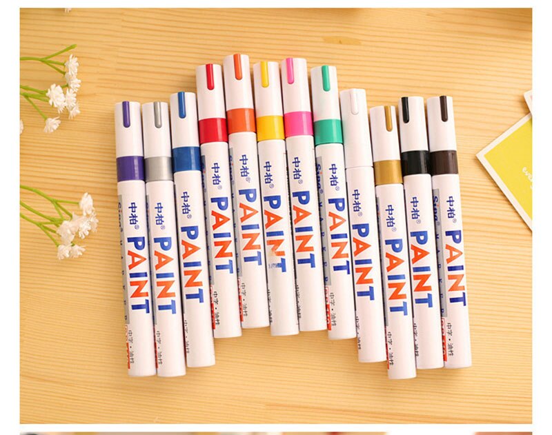 12 Stks/set, In De Witte Mark Pen Reparatie Verf Pen Teken Pen Foto Dauber Pen Diy Pen