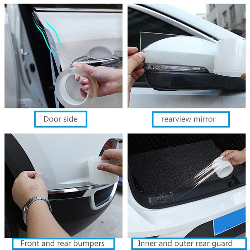 Universele 3M 5M 10M Auto Anti-Collision Strip Nano Tape Scratchproof Drempel Transparante Film Deur Rand velg Protector Stickers