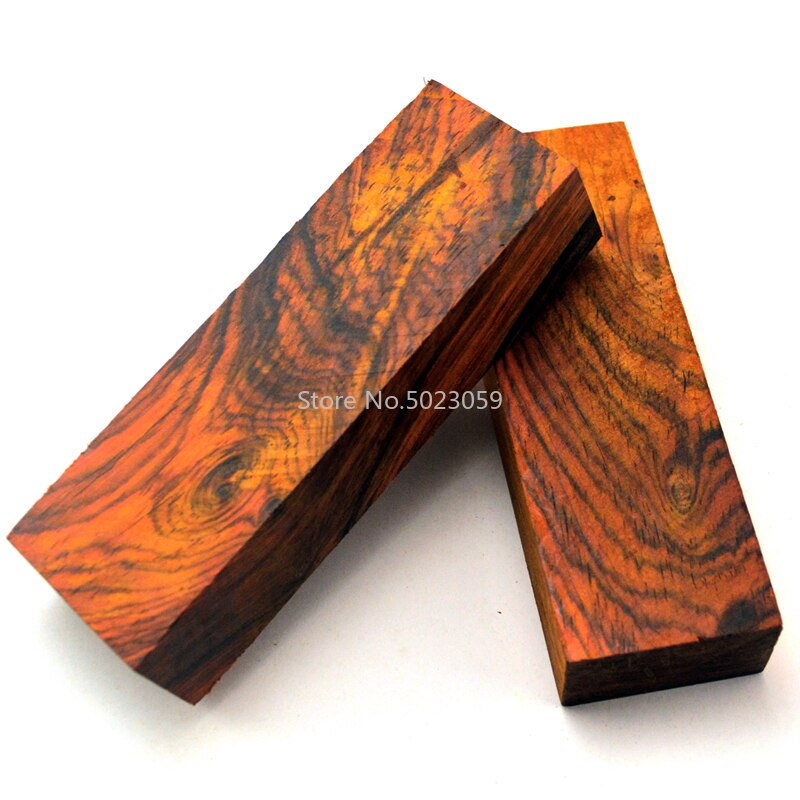 1piece Knife Handle Making Materials Yellow Orange Wood for DIY Knife Handle and Others Home Handles Crafts 120x40x25mm