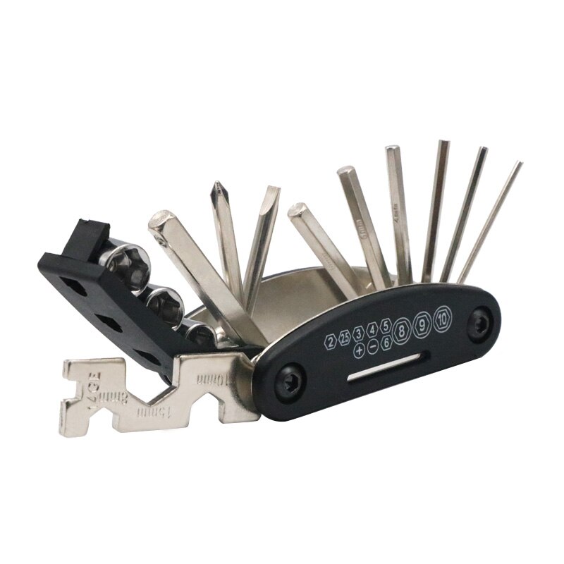 Bicycle Repair Tool Kit 16 in 1 Multifunction Mountain Bike Fix Tools with Portable Bag Tire Lever Road Cycling Repair Tool Set: TOOL