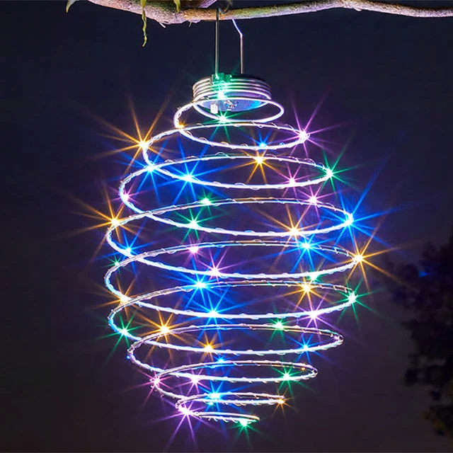 Lampe LED Solaire en Spirale, Lanternes Créatives d'Art en Fer, pour l'Extérieur, le Jardin, le Porche, le Chemin, la Cour: vert militaire