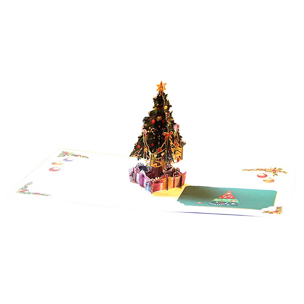 3d Pop Up Christmas Card Decorations Christmas Tree Greetings Card For Xmas Year Cards Handmade #50g: Default Title