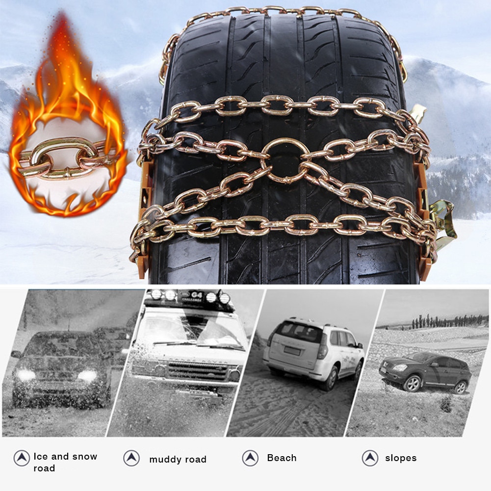 Car Snow Chain Metal Anti-skid Crossing Tire Chain For Ice Snow Sand Climbing Mud