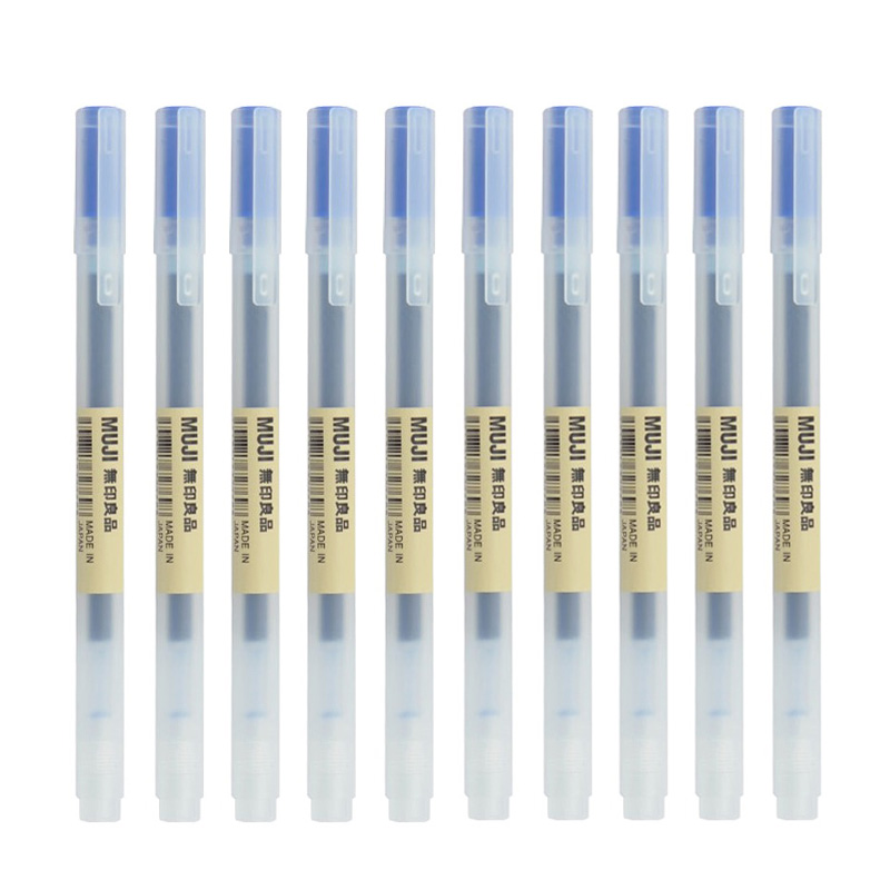 10 stks/set Kawaii MUJIs Gel Pen Zwart/Rood/Blauw 0.38mm 0.5mm Inkt Japan Kleur Pen kantoor School Balpen Japanse Briefpapier: YELLOW
