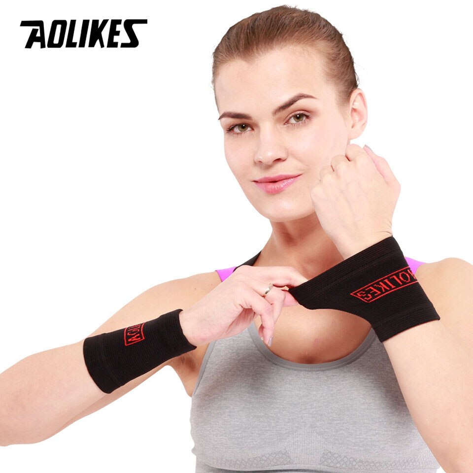 Aolikes Handledsstöd - Unisex - Justerbart Skydd för Basket, Löpning, Träning: Svart