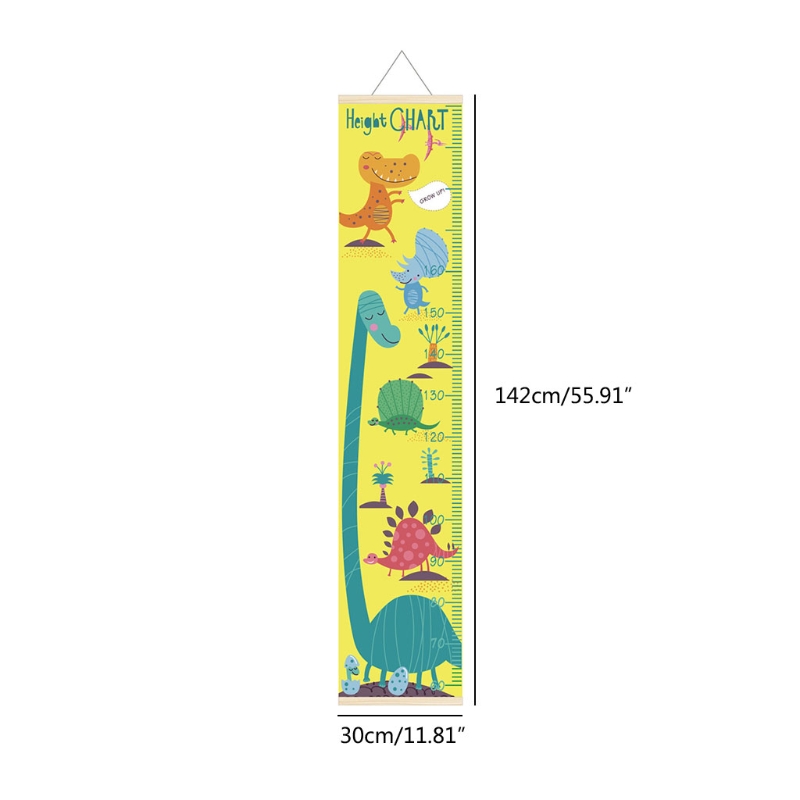 M17D Cartoon Print Baby Child Height Measure Ruler Kids Growth Size Chart Removable Height Chart for Kids Measuring Room Home