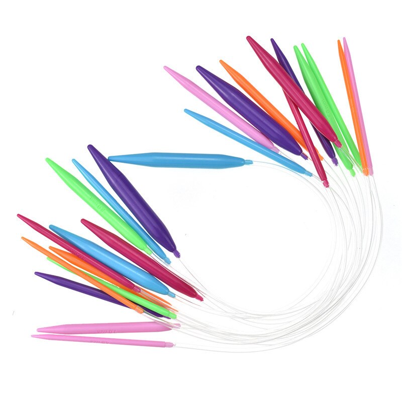Koknit 12 stk rund strikkepinde i plast 3.5mm-12mm glatte rør rund strikkepinde garn håndværkssyværktøj