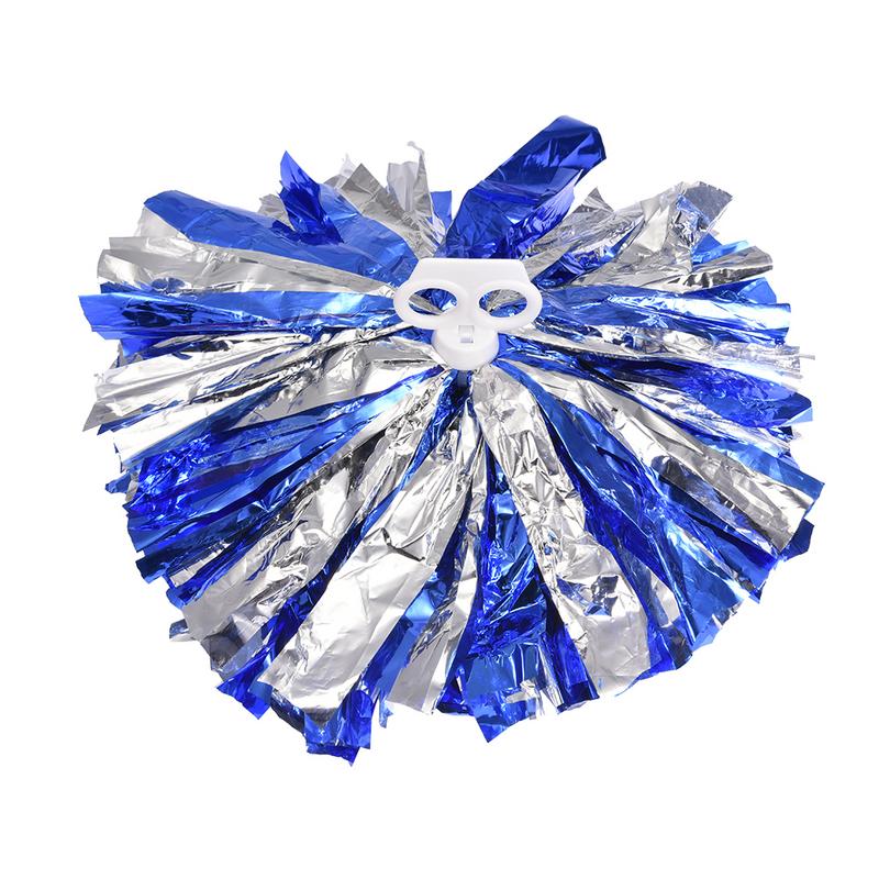 Cheerleader Cheerleading Pompoms Cheer Pom Majorettes Pe Hand Bloem Aerobics Ballen Sport Items Blue Gemengde Zilver