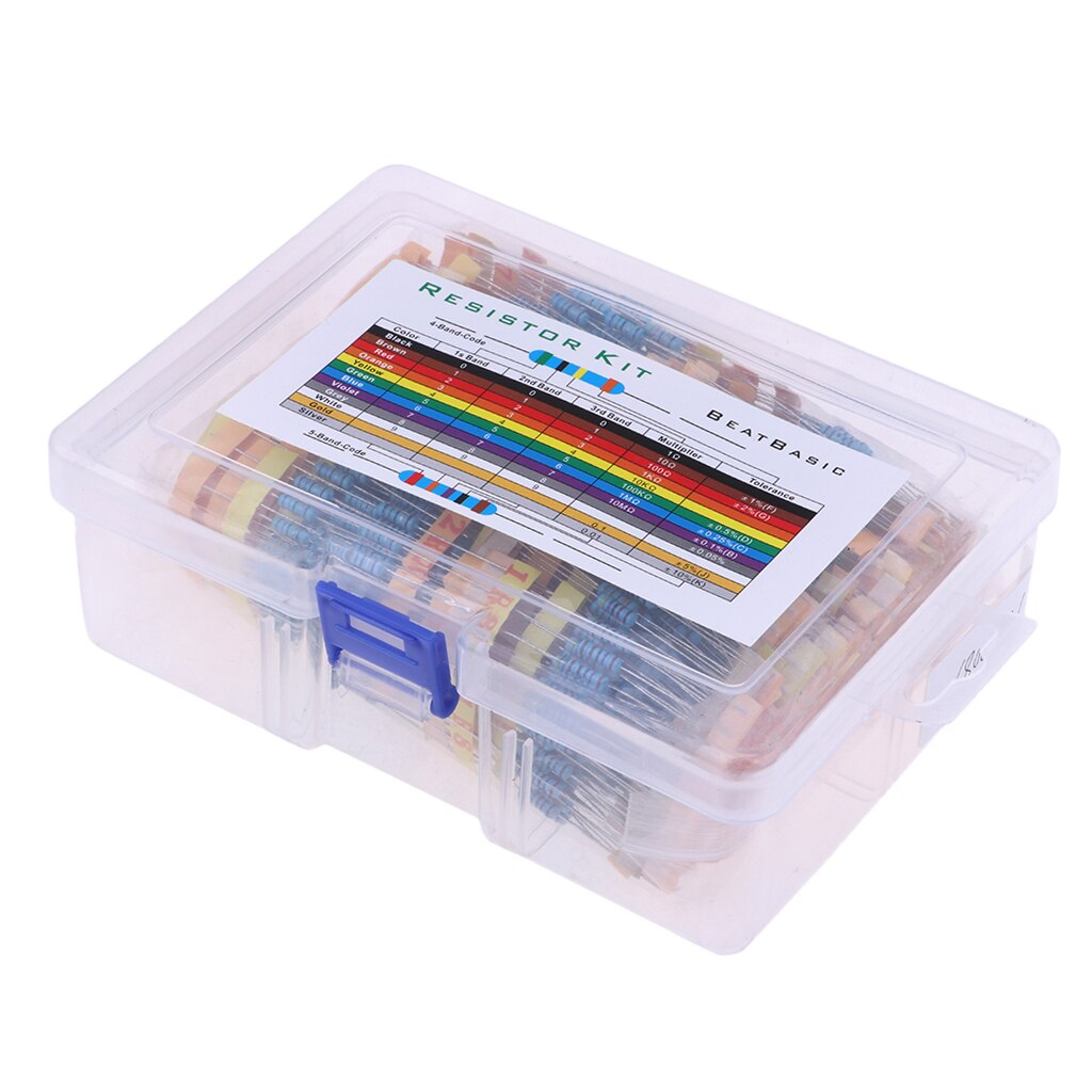1100pcs 110 Values 0.1R- 10M Ohm 1/2W Resistors Assortment Kit Assorted Set