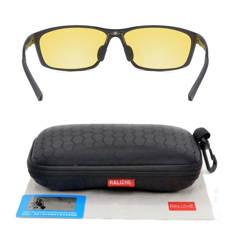 Night Vision Glasses Men Aluminium Magnesium Frame Polarized Goggles For Car Driver Driving Sports Anti Glare UV400