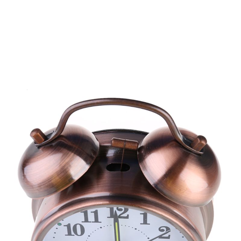 4\ " wekker retro luide dubbele bel mechanische sleutelopwindtimer  qx2e