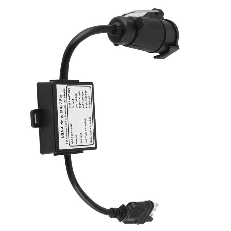Trailer Connector Light Converter USA 4 Pin to EUR 7 Pin Adapter Stop/Brake Signal Separating Trailer Adapter Plug