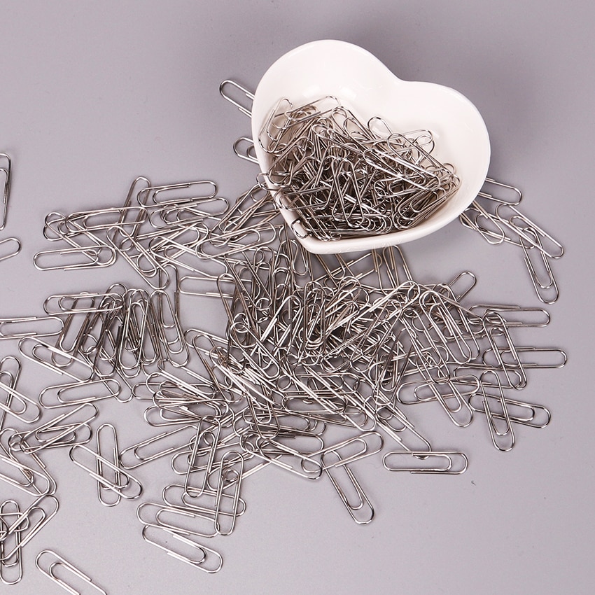 80PCS 28mm Mini Silver Color Paper Clips Metal Paper Clip Clamp Ticket Holder Office Stationery