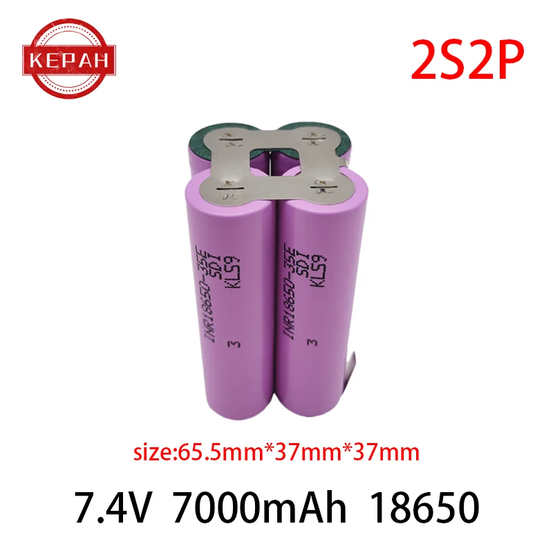 Customized5S2P 5S3P 5S4P 6S2P 8.4V 3.7V 10.8V 16.8V 18V 25.2V 18650 35E battery pack 3500mAh for screwdriver electric drill cell: Pink