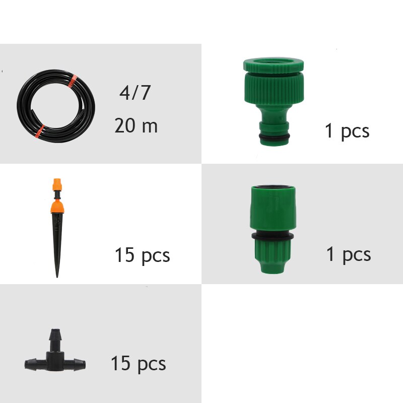30m Automatic Micro Drip Irrigation System Garden Irrigation Spray Self Watering Kits with Adjustable Dripper: 20M
