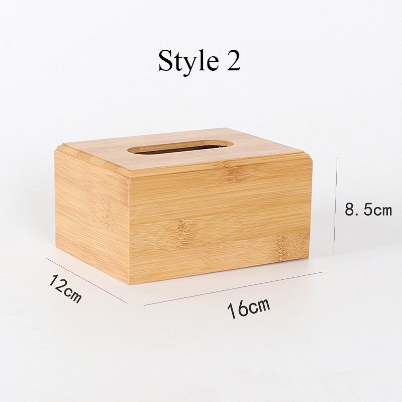 Bambus tissuekasse serviet holder hotel restaurant desktop papir opbevaring arrangør boligindretning: Stil 2