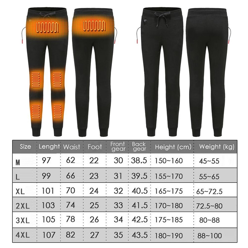 Winter Usb Verwarmde Broek Mannen Zelf Verwarming Broek Vrouwen Outdoor Wandelen Skiën Warme Slanke Elektrische Verwarming Thermische Broek Broek