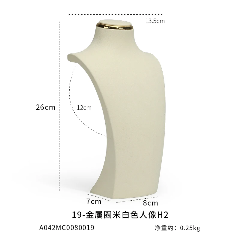 Halskæde display stand metal microfiber vindue model hals display stand vedhæng hængende hals hals hylde ny: Rosenrød