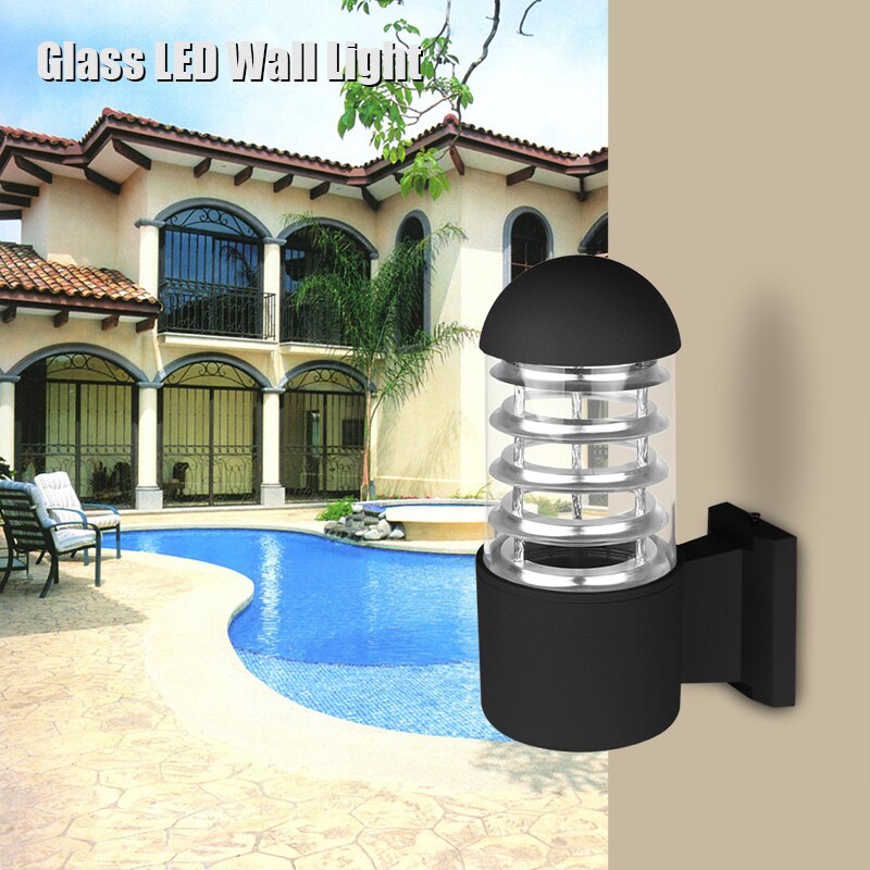 Waterdichte LED Wandlamp Aluminium Glas Lampenkap IP65 Wandlamp Outdoor E27 Socket AC 85-240V