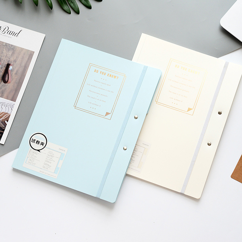 Stationery A4 PP File Folder Paper Clip Student Clipboard Elastic Binding Expanding 4 Colors Display Book