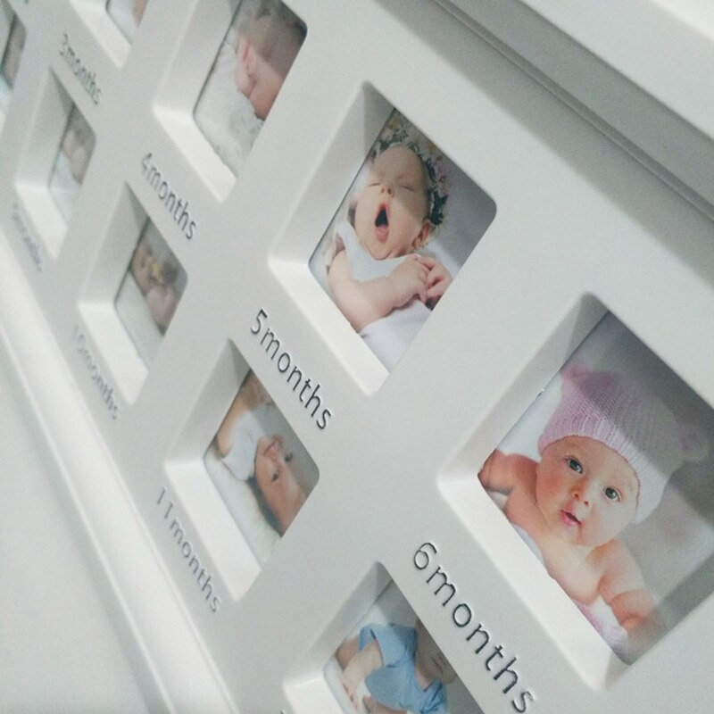 Baby Diy Fotolijst 1-12 Maanden Gedenkteken Groeiende Fotolijst Mijn Eerste Jaar Kids Verjaardag Kamer Muur Opknoping decoraties