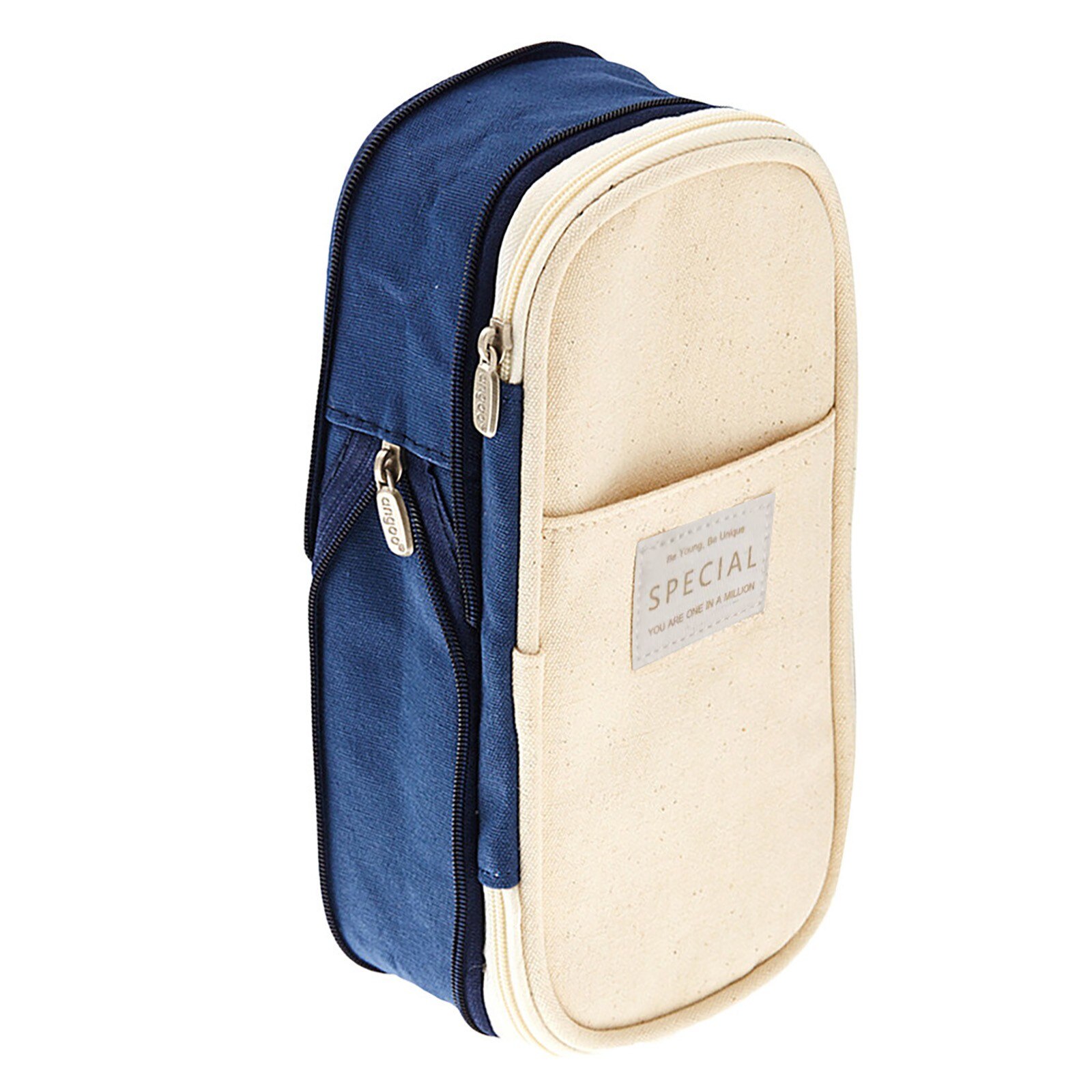 Large Capacity Canvas Pencil Case Colorful School Portable Multifunctional Zipper Gadgets Pencil Bag Accommodate 50 Pens/Pencils