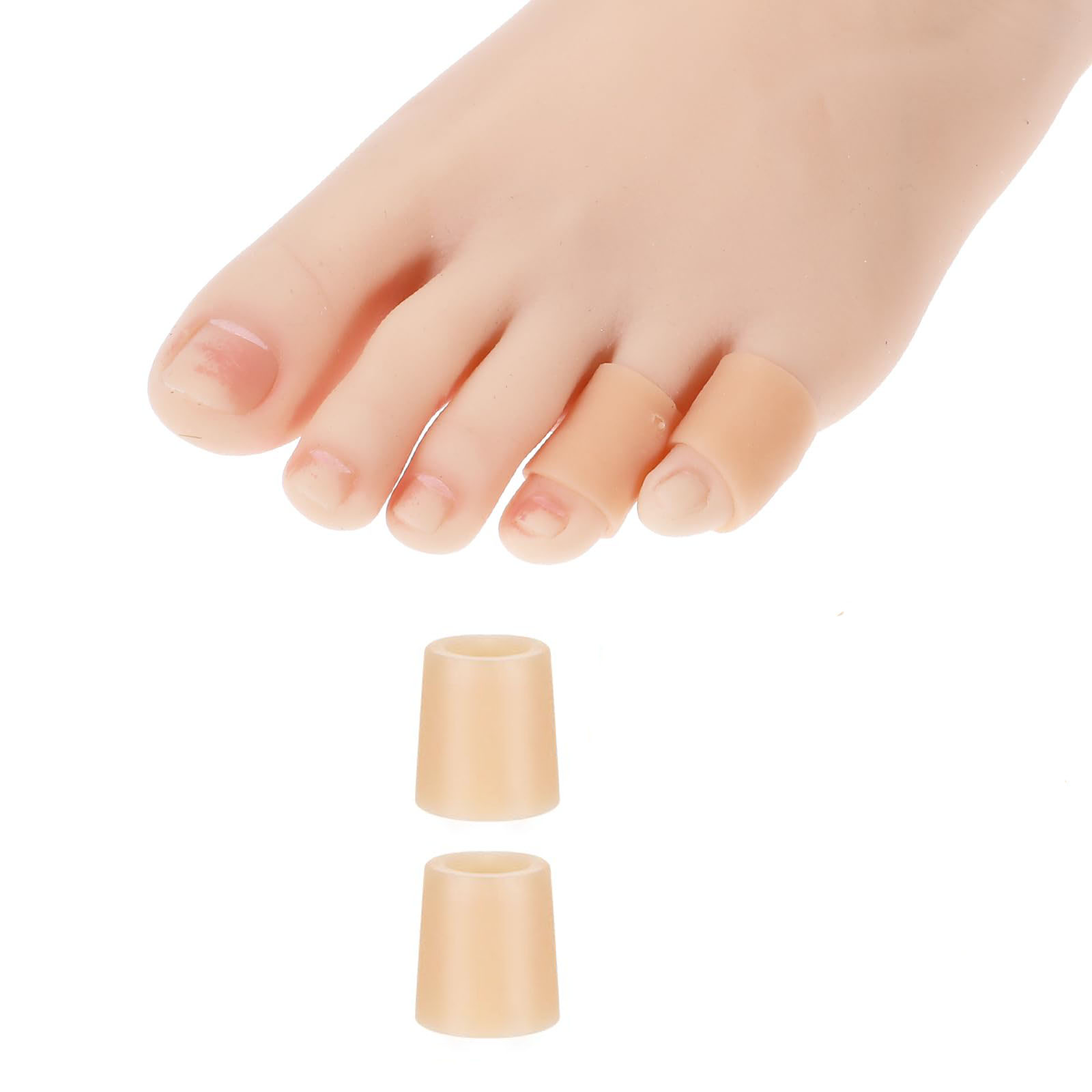 2/20 teenbeschermers om te wandelen, verlicht pijnlijke wrijving, voorkomt likdoorns, blaren, geschikt voor hoge hak sneaker, casual leer: Beige