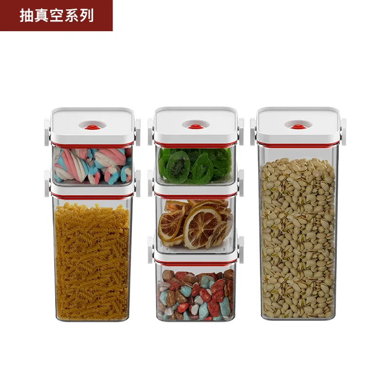 Küche Feuchtigkeitsbeständig Staubdicht Lebensmittel Lagerung Container Korn Luftdicht Vakuum Versiegelt Glas Haushalt Speisekammer Organizer 2024 Neue