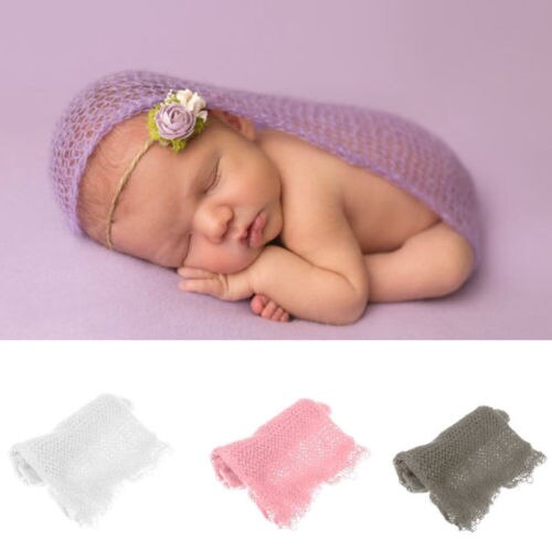 40x60cm Newborn Baby Girl Boy Crochet Knitted Receiving Blankets Toddler Kids Wrap Photography Photo Props Warm Blanket Sunsuit