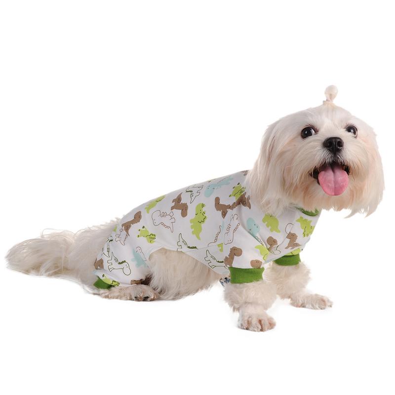 Hond Jumpsuits Overalls Kleding Zachte Katoenen Pyjama Dinosaurus Kleding Jumpsuit Voor Hond Puppy Slapen Doek Nachtkleding