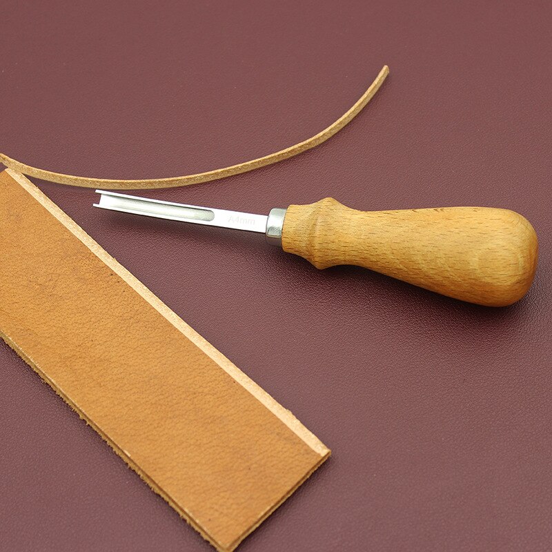 Leather Edge Skiving Beveler Tool 3 Size 8mm 6mm 4mm DIY Skiving Beveling Knife Kit Cutting Trimming Tools with Wood Handle Set