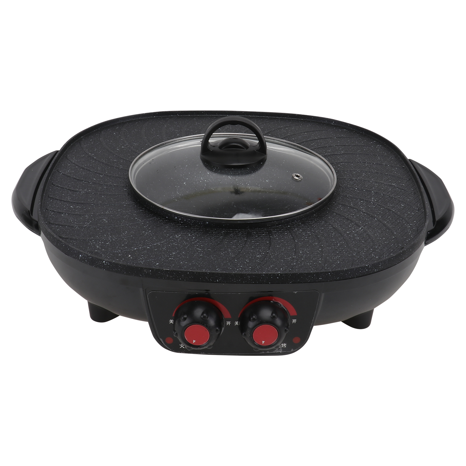 1pc Electric Pot Nonstick Double Control Multifunctional Cooking Pots Shabu Machine for Restaurant Kitchen