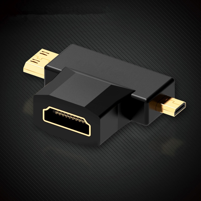 2 in 1 Mini HDMI/Micro HDMI Male naar HDMI Female Adapter Ondersteunt 3D 4 K 60Hz 1080 P voor GoPro Hero 6 Hero 5 Camera DSLR